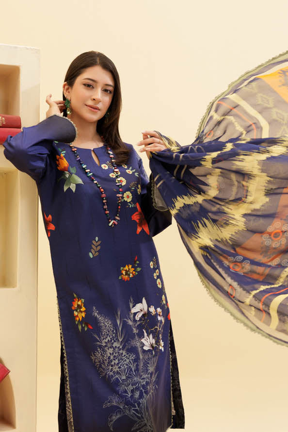 3 Piece Unstitched Printed Lawn Suit | KL134