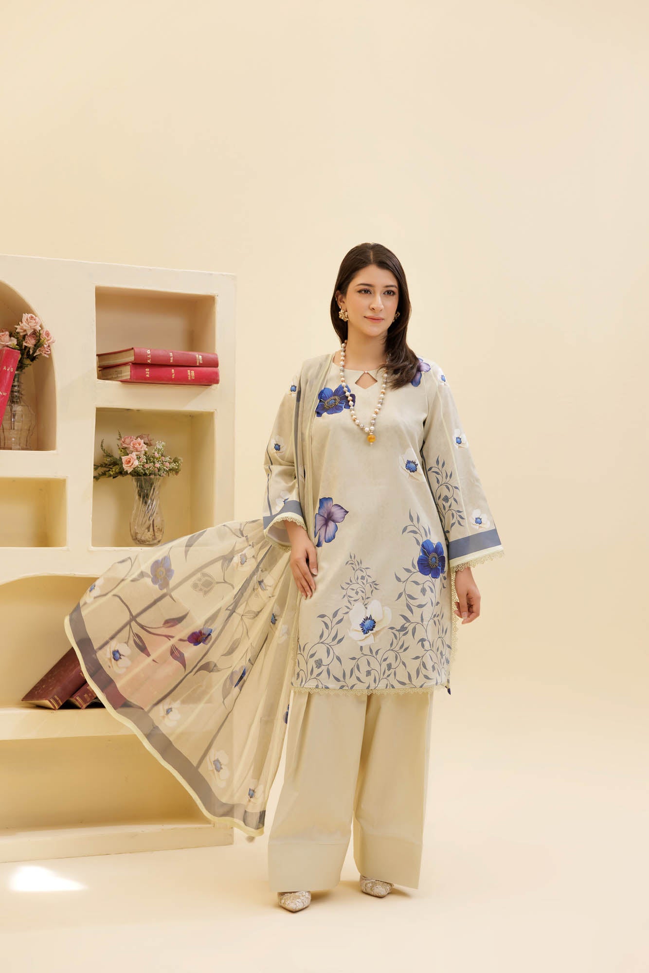 3 Piece Unstitched Printed Lawn Suit | KL135