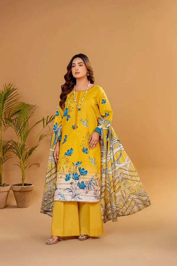 3 Piece Unstitched Printed Lawn Suit | KL126