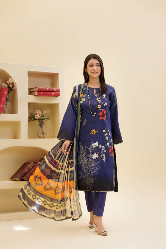 3 Piece Unstitched Printed Lawn Suit | KL134