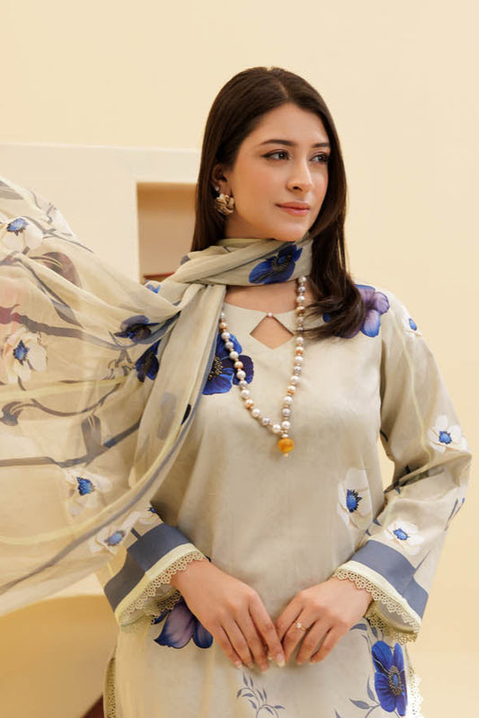 3 Piece Unstitched Printed Lawn Suit | KL135