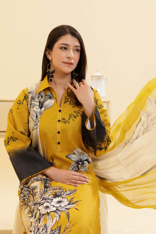 3 Piece Unstitched Printed Lawn Suit | KL138