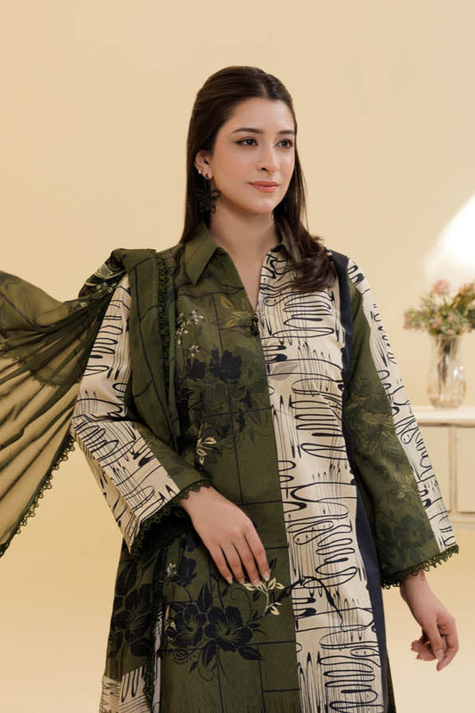 3 Piece Unstitched Printed Lawn Suit | KL139
