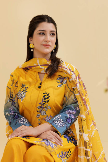 3 Piece Unstitched Printed Lawn Suit | KL142