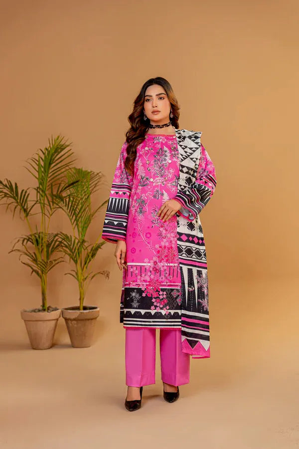 3 Piece Unstitched Printed Lawn Suit | KL130