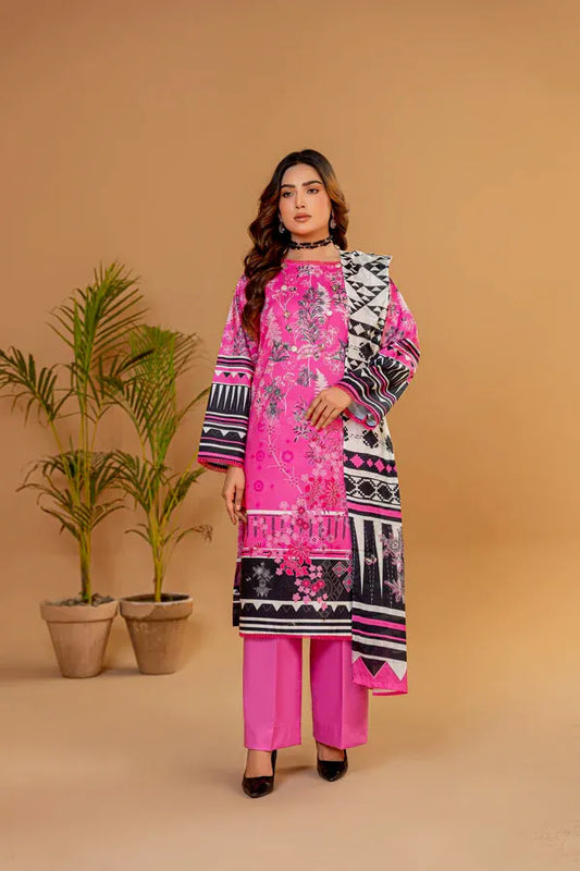3 Piece Unstitched Printed Lawn Suit | KL130