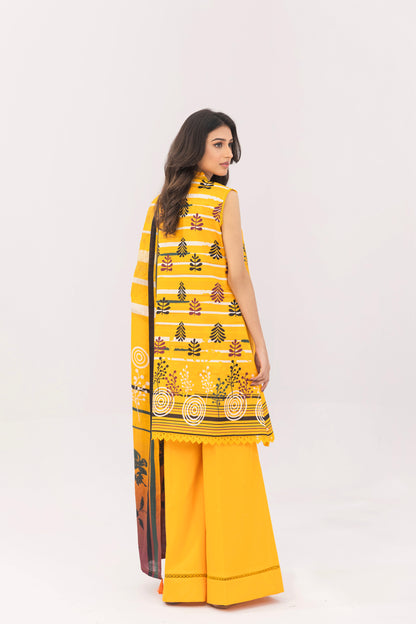 3 Piece Unstitched Printed Lawn Suit | KL101