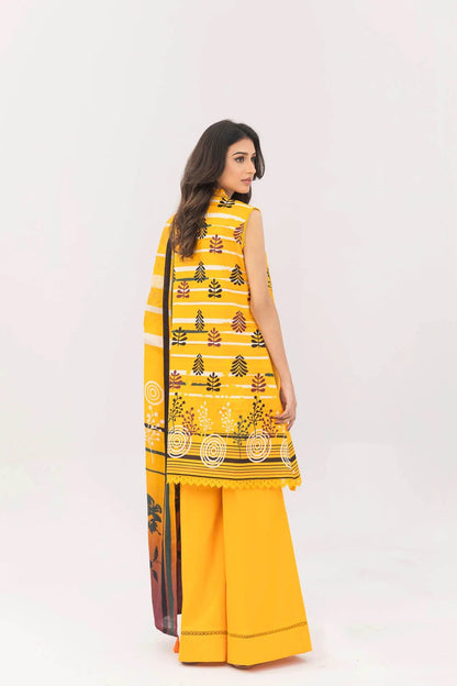 3 Piece Unstitched Printed Lawn Suit | KL101 - Becklace