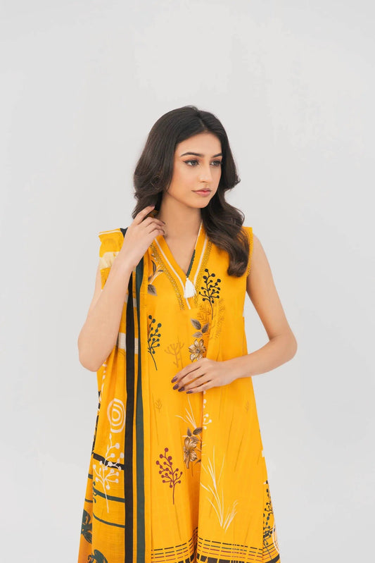 3 Piece Unstitched Printed Lawn Suit | KL101 - Becklace