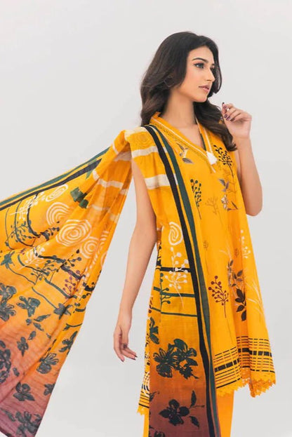 3 Piece Unstitched Printed Lawn Suit | KL101 - Becklace