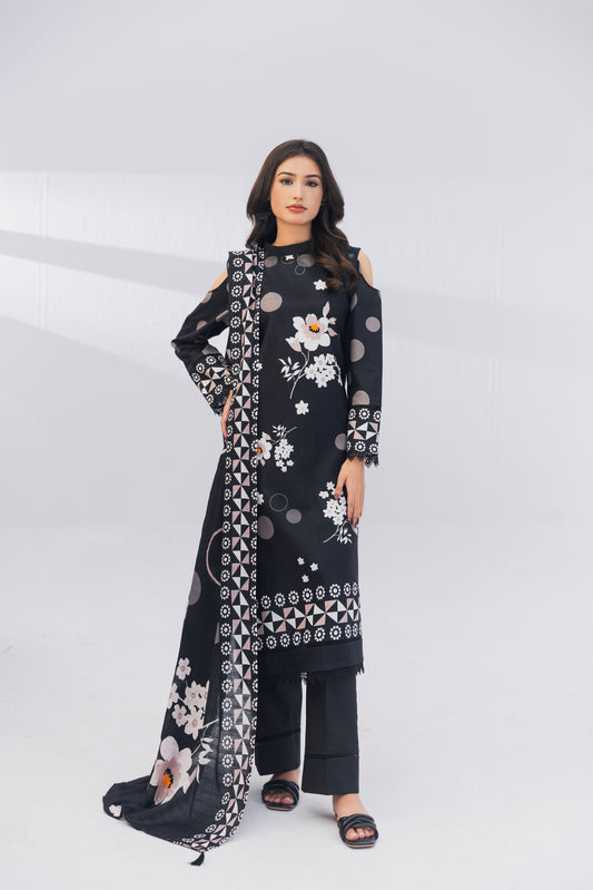 3 Piece Unstitched Printed Lawn Suit | KL102