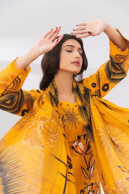 3 Piece Unstitched Printed Lawn Suit | KL103 - Becklace