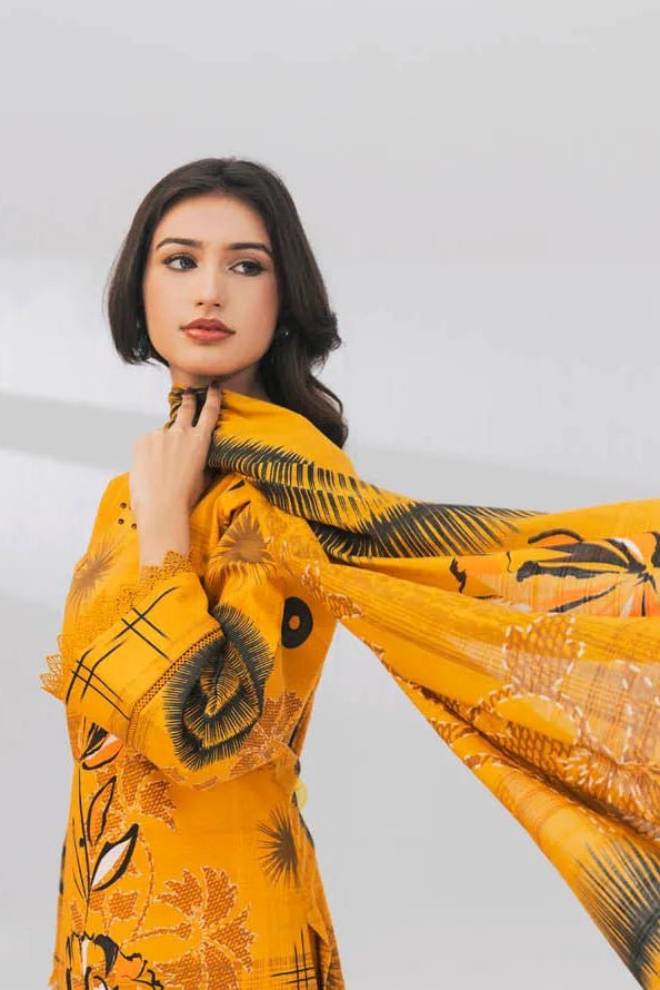 3 Piece Unstitched Printed Lawn Suit | KL103 - Becklace
