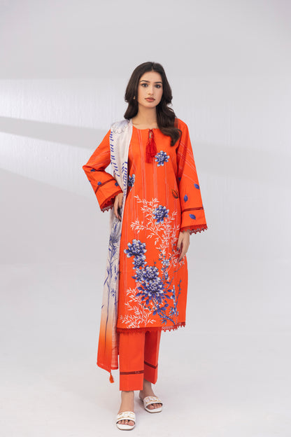 3 Piece Unstitched Printed Lawn Suit | KL104