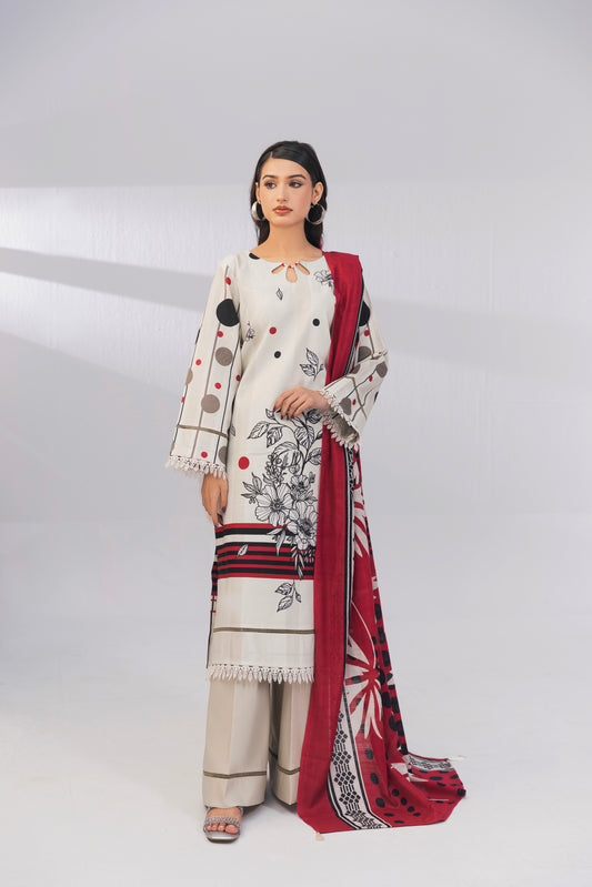 3 Piece Unstitched Printed Lawn Suit | KL105