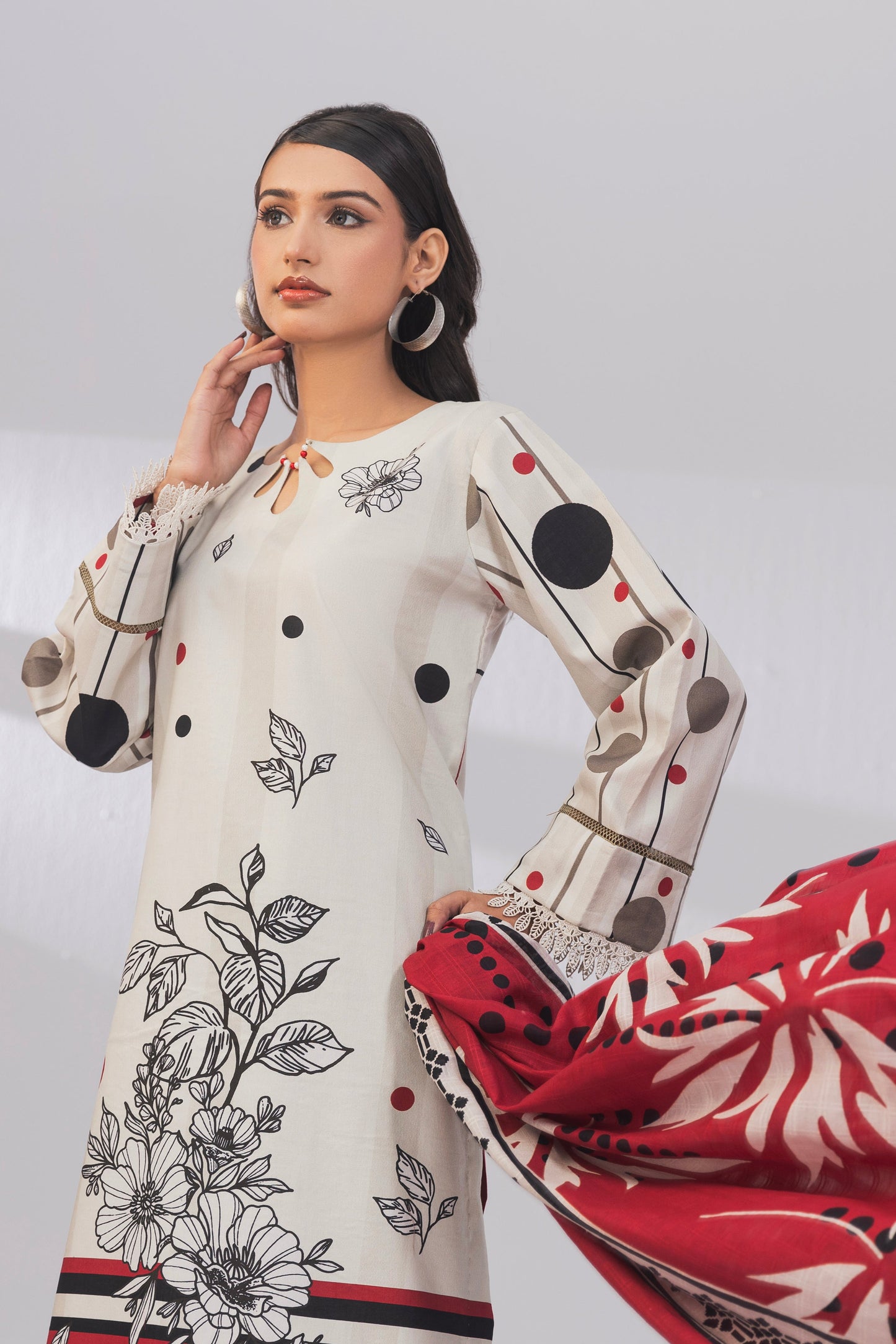 3 Piece Unstitched Printed Lawn Suit | KL105