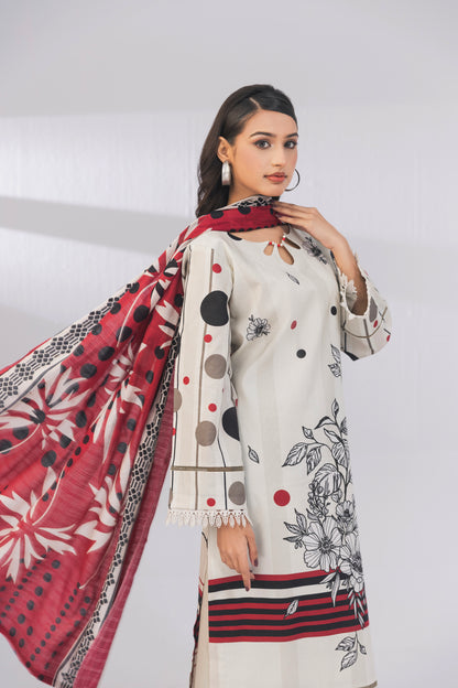 3 Piece Unstitched Printed Lawn Suit | KL105