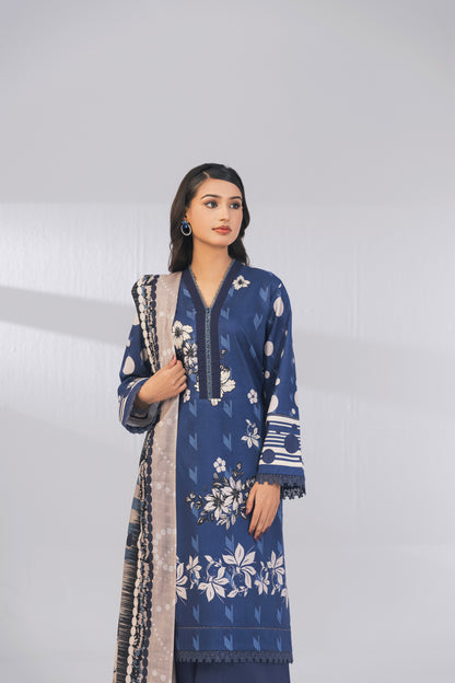 3 Piece Unstitched Printed Lawn Suit | KL106