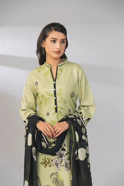 3 Piece Unstitched Printed Lawn Suit | KL109 - Becklace