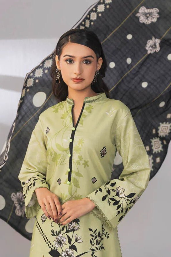 3 Piece Unstitched Printed Lawn Suit | KL109 - Becklace