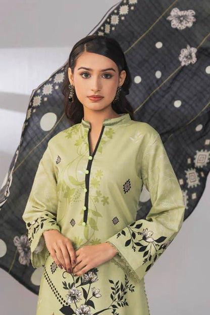 3 Piece Unstitched Printed Lawn Suit | KL109 - Becklace