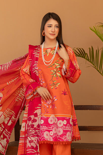 3 Piece Unstitched Printed Lawn Suit | KL111