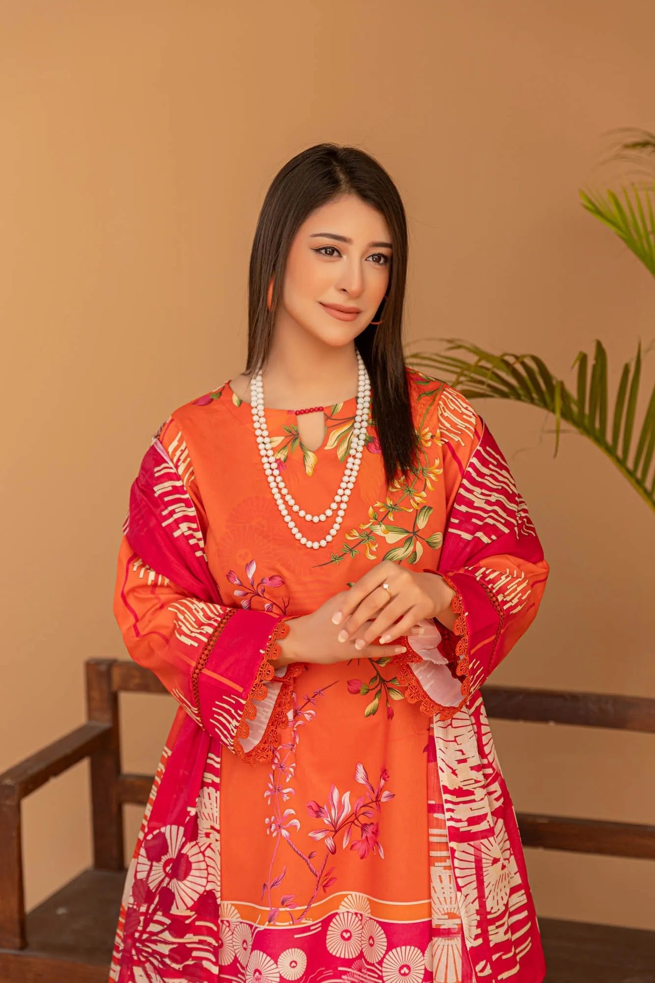 3 Piece Unstitched Printed Lawn Suit | KL111 - Becklace