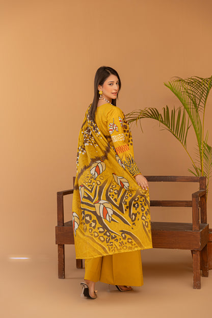 3 Piece Unstitched Printed Lawn Suit | KL112