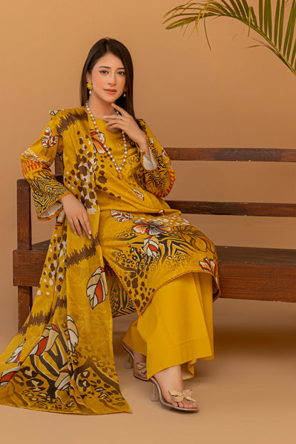 3 Piece Unstitched Printed Lawn Suit | KL112