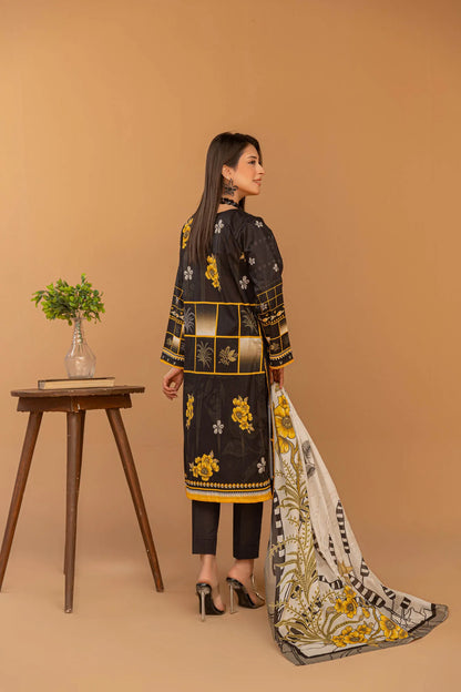 3 Piece Unstitched Printed Lawn Suit | KL114 - Becklace