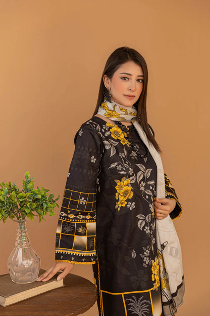 3 Piece Unstitched Printed Lawn Suit | KL114 - Becklace