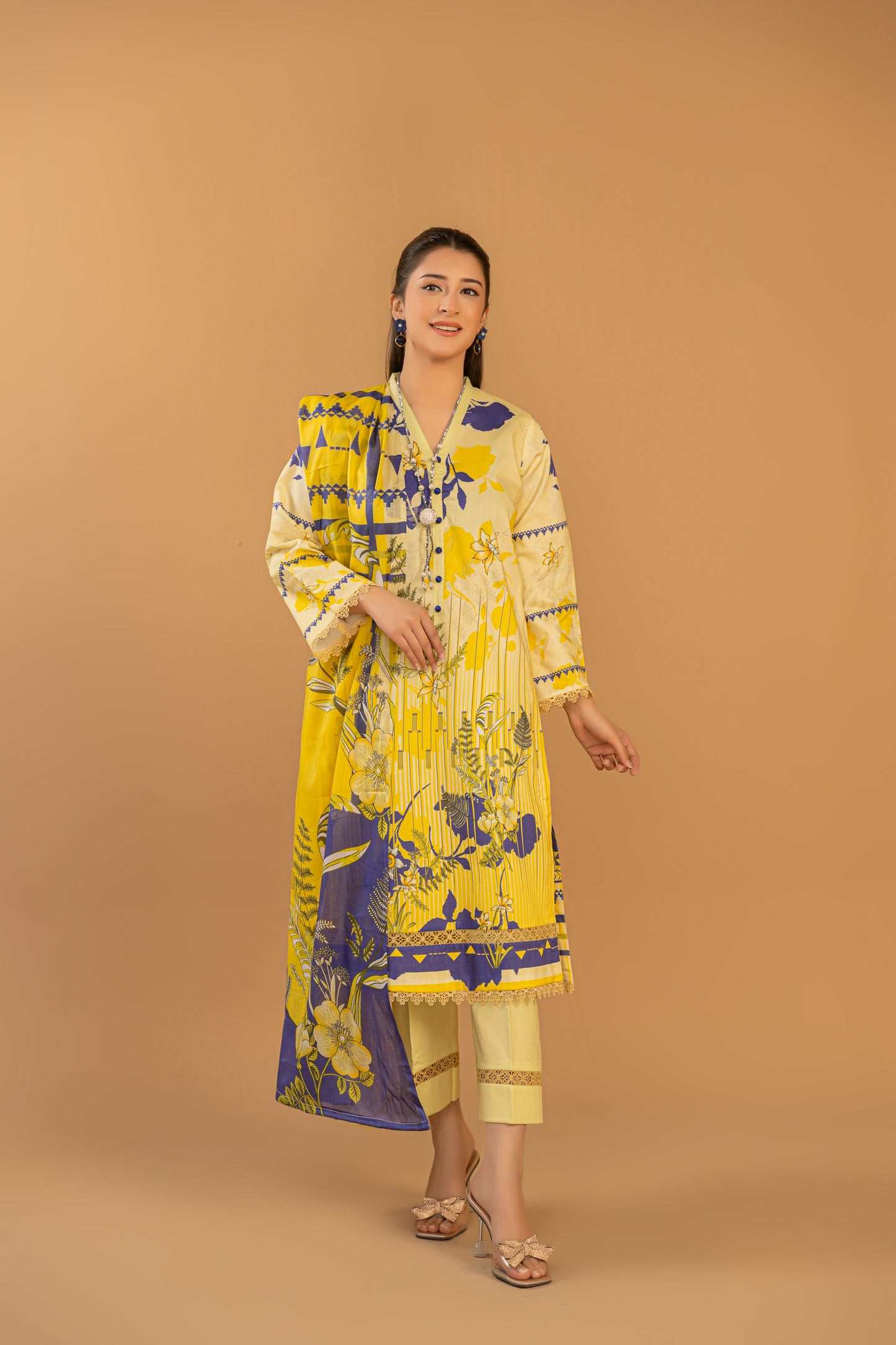 3 Piece Unstitched Printed Lawn Suit | KL119