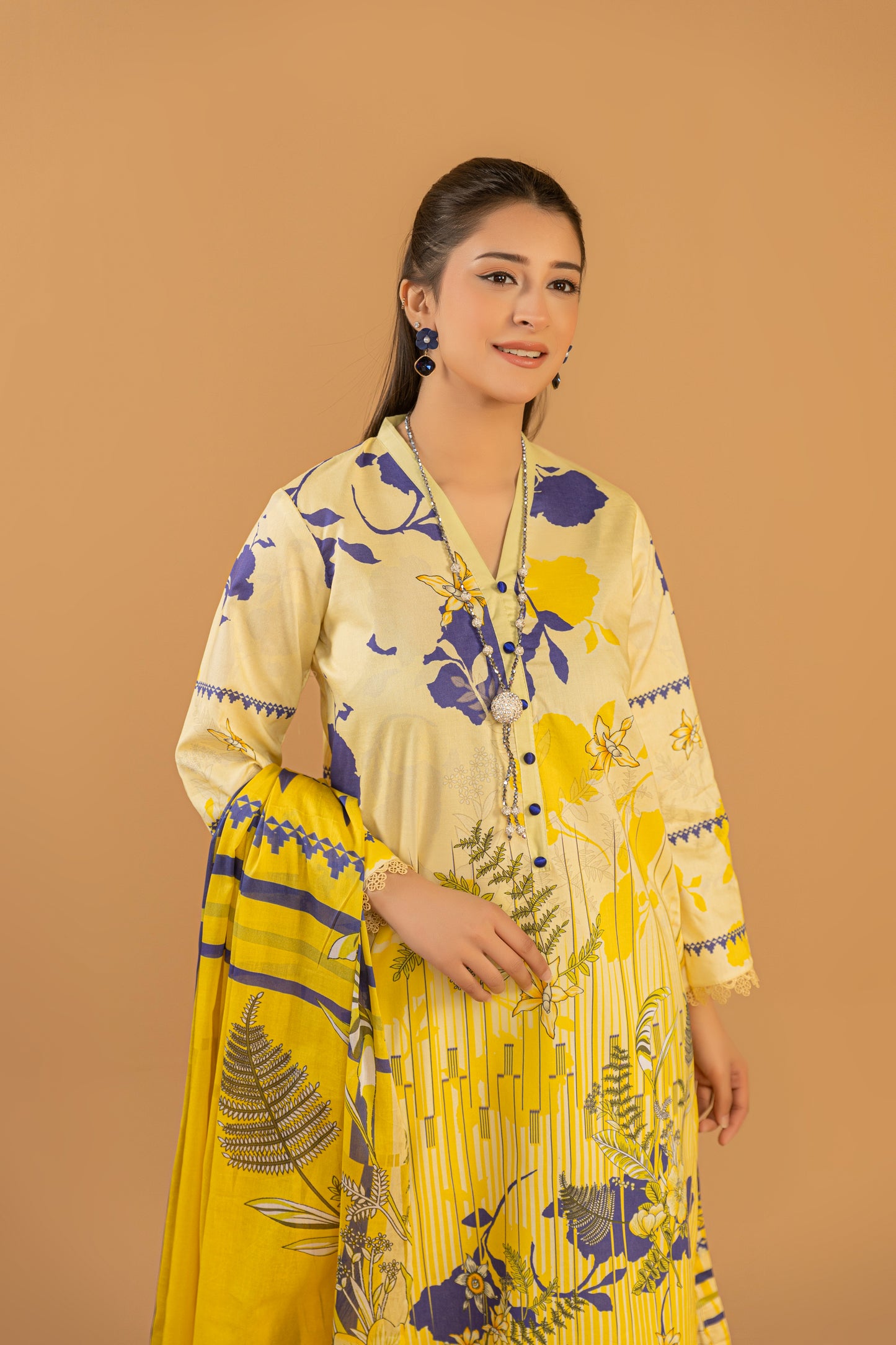 3 Piece Unstitched Printed Lawn Suit | KL119