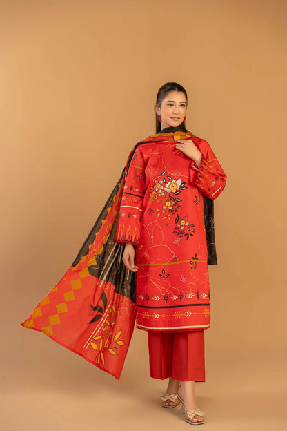 3 Piece Unstitched Printed Lawn Suit | KL120 - Becklace
