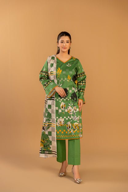 3 Piece Unstitched Printed Lawn Suit | KL121