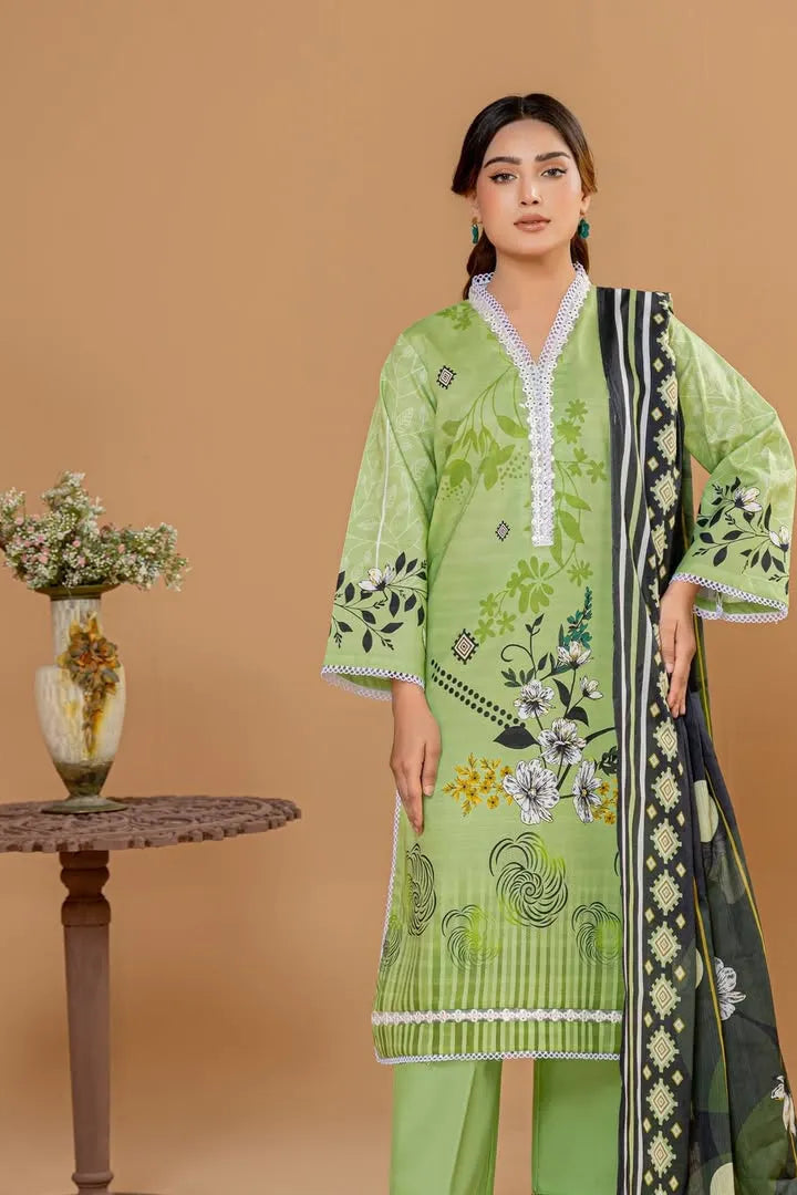 3 Piece Unstitched Printed Lawn Suit | KL132