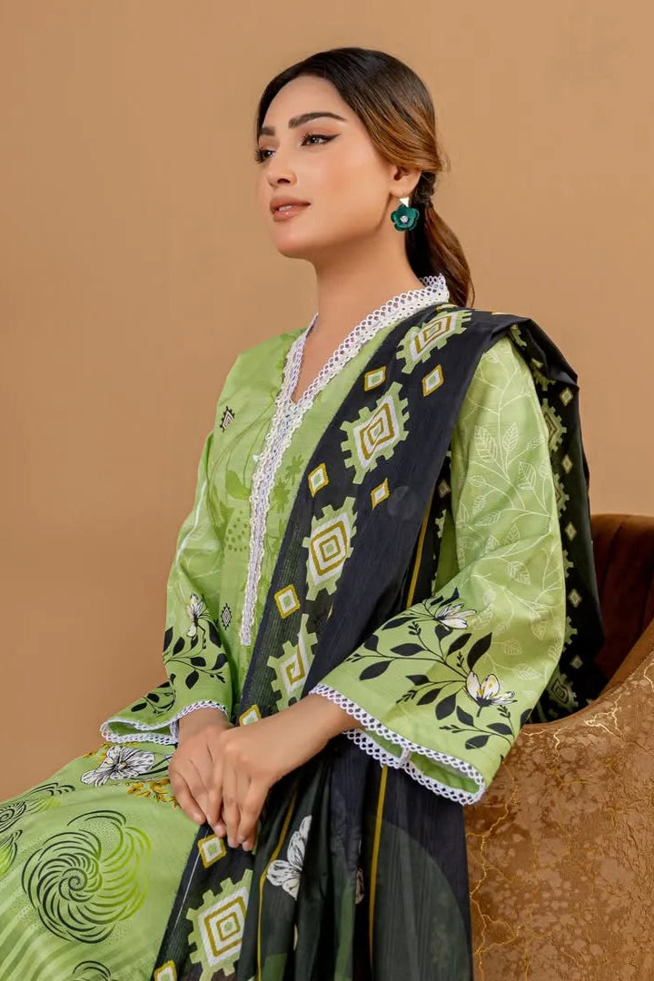 3 Piece Unstitched Printed Lawn Suit | KL132