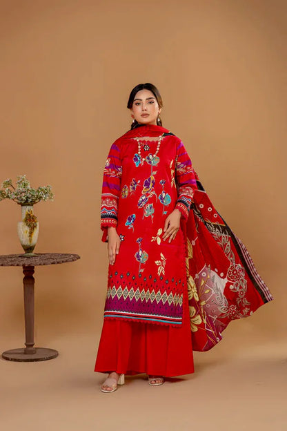 3 Piece Unstitched Printed Lawn Suit | KL122