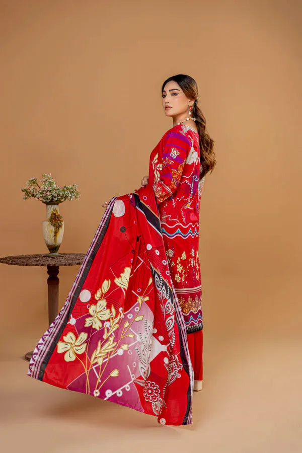 3 Piece Unstitched Printed Lawn Suit | KL122