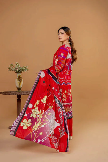 3 Piece Unstitched Printed Lawn Suit | KL122