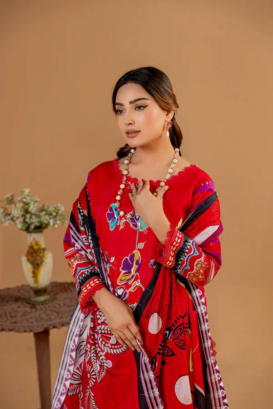 3 Piece Unstitched Printed Lawn Suit | KL122