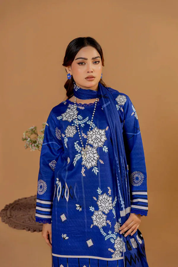 3 Piece Unstitched Printed Lawn Suit | KL123