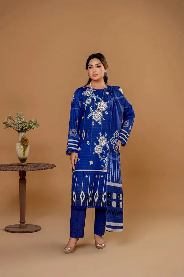 3 Piece Unstitched Printed Lawn Suit | KL123