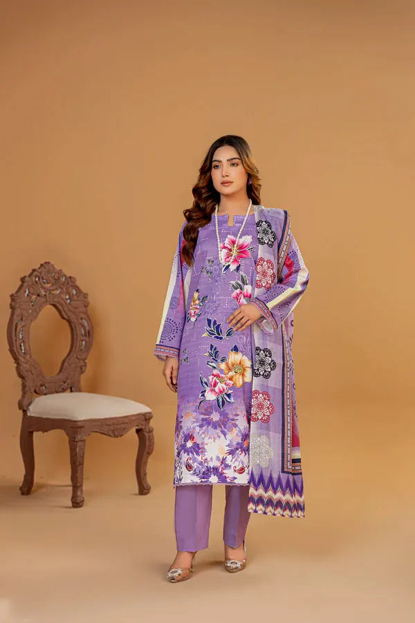 3 Piece Unstitched Printed Lawn Suit | KL125