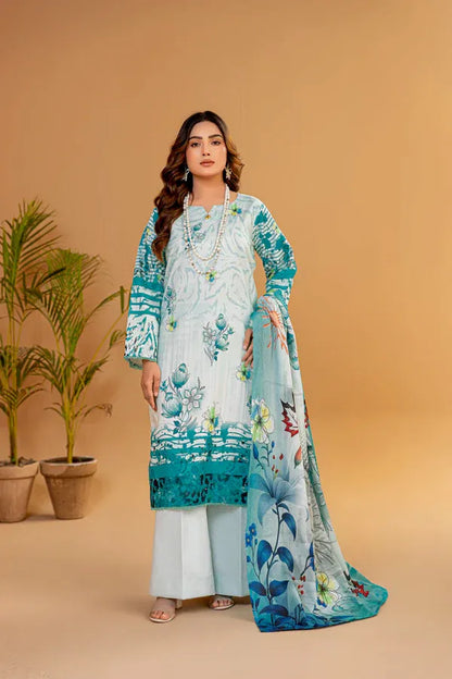 3 Piece Unstitched Printed Lawn Suit | KL127