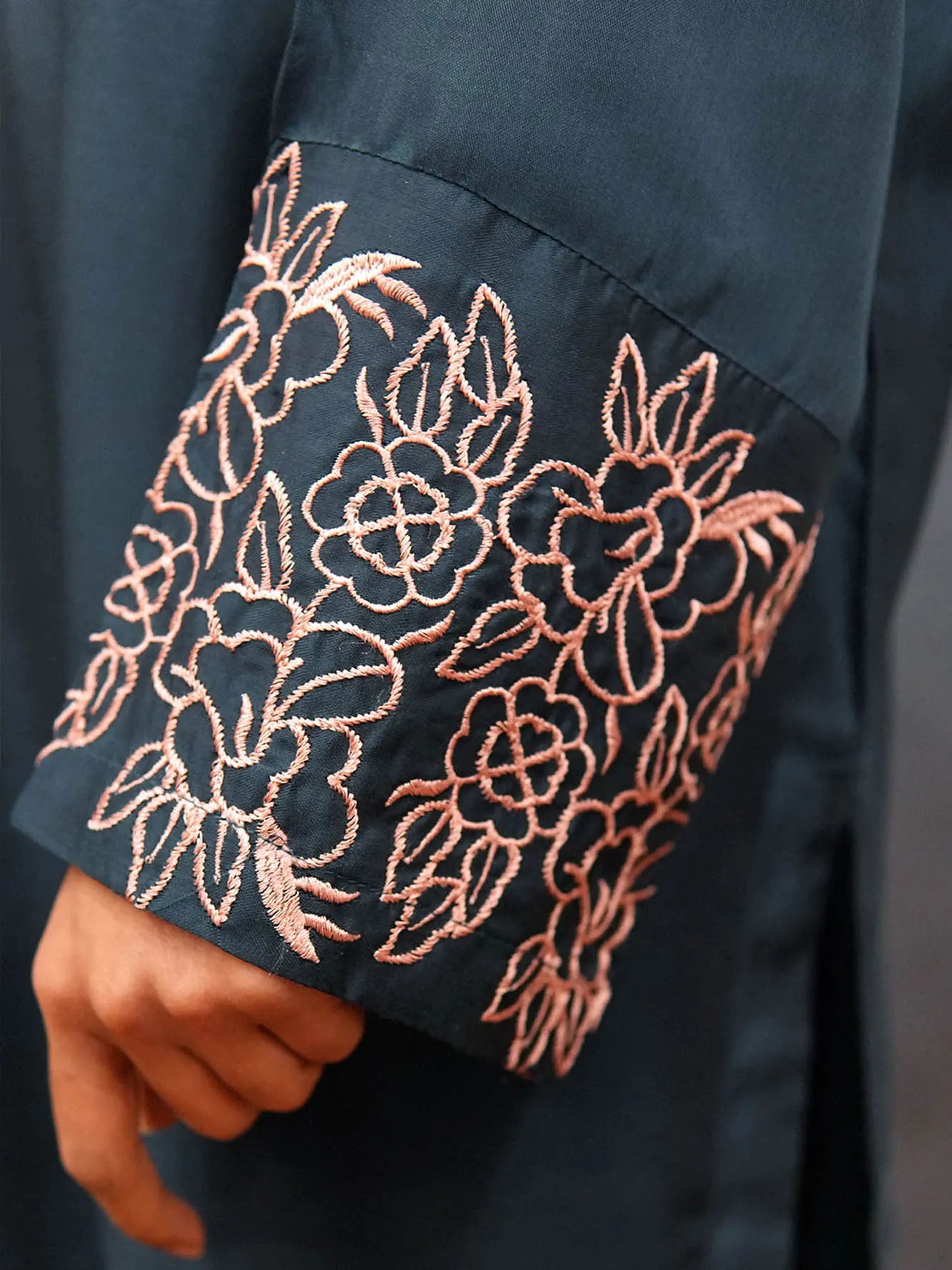 2 Piece Viscous Suit - Embroidered - Becklace